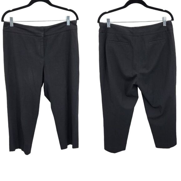 Nine West High-rise Capri Dress Pants 10 Black Stretch Tapered Flat Front - Picture 1 of 12